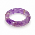 Amethyst Natural Stone Ring – Polished Crystal Band