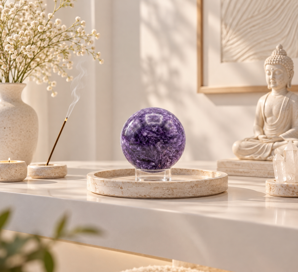 Polished Charoite Gemstone Sphere