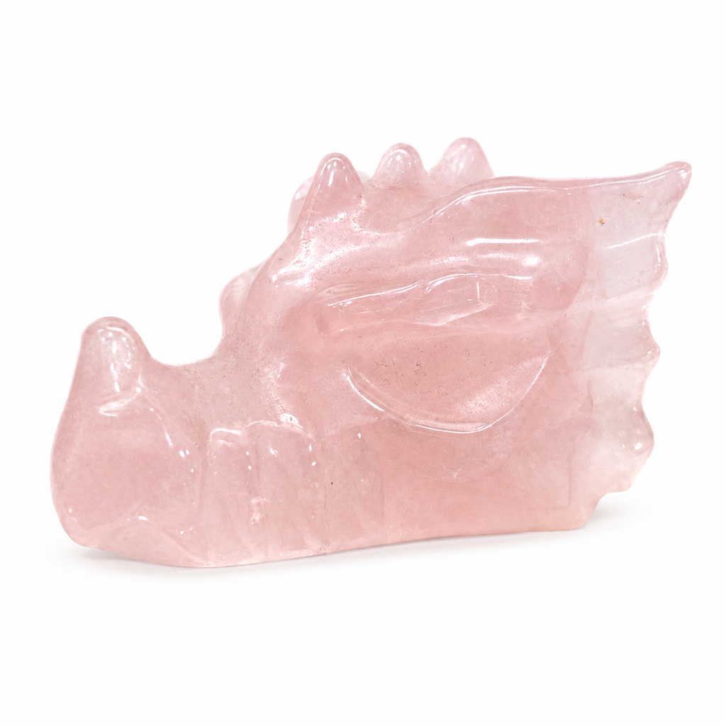 Rose Quartz Dragon Carving