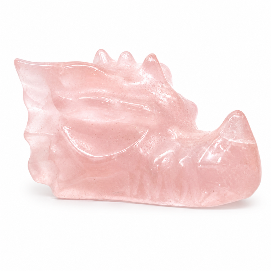 Rose Quartz Dragon Carving