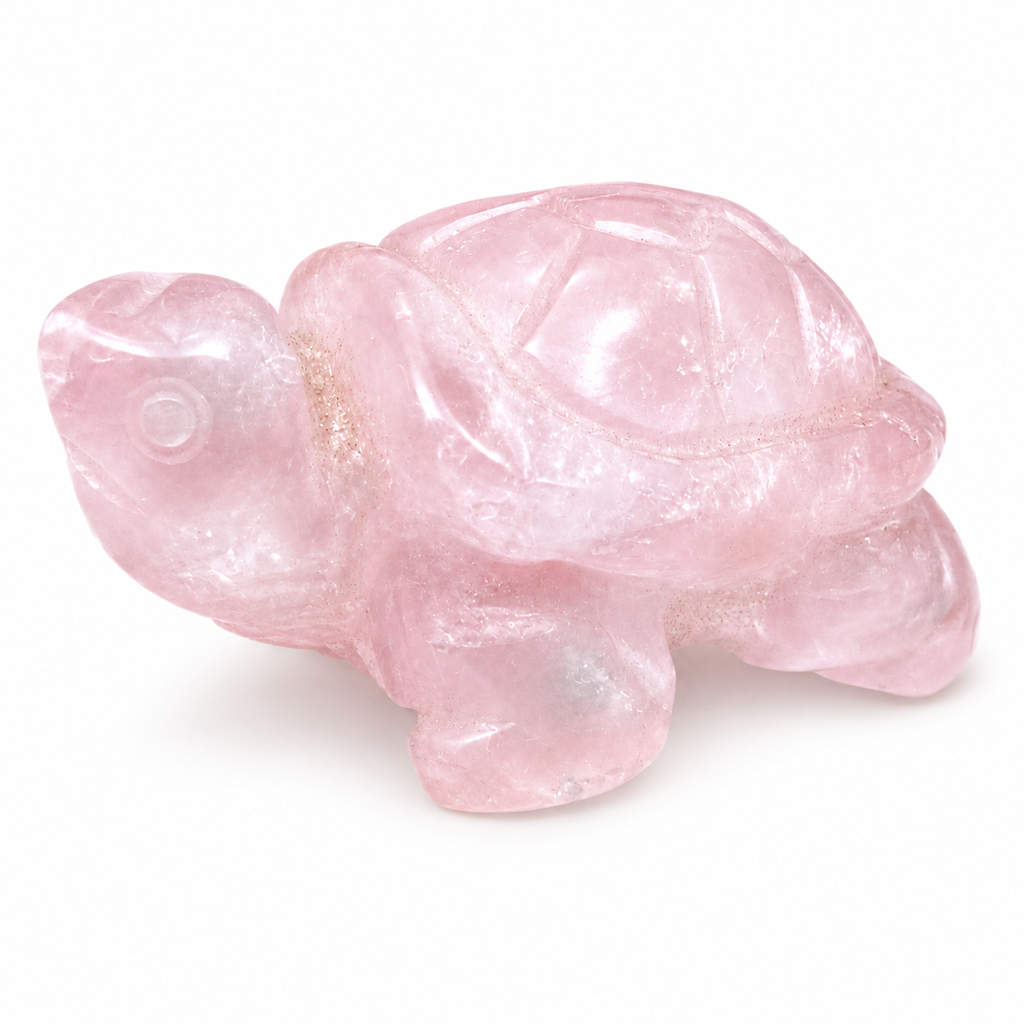 Rose Quartz Turtle Carving