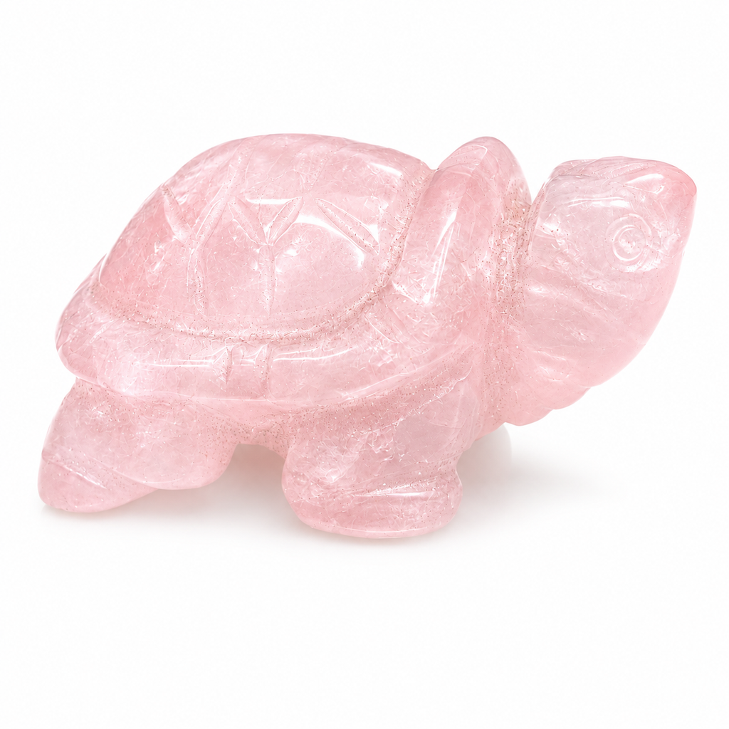 Rose Quartz Turtle Carving