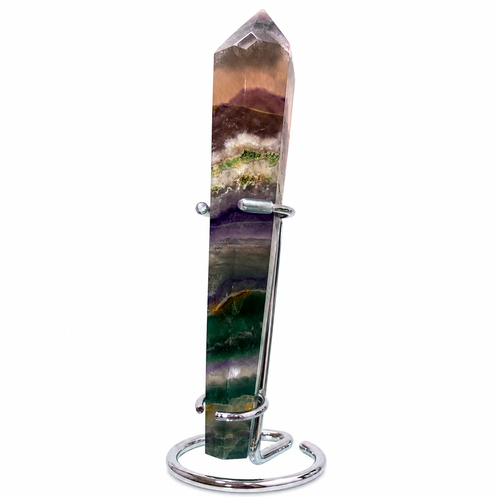 Fluorite Tower on Metal Stand