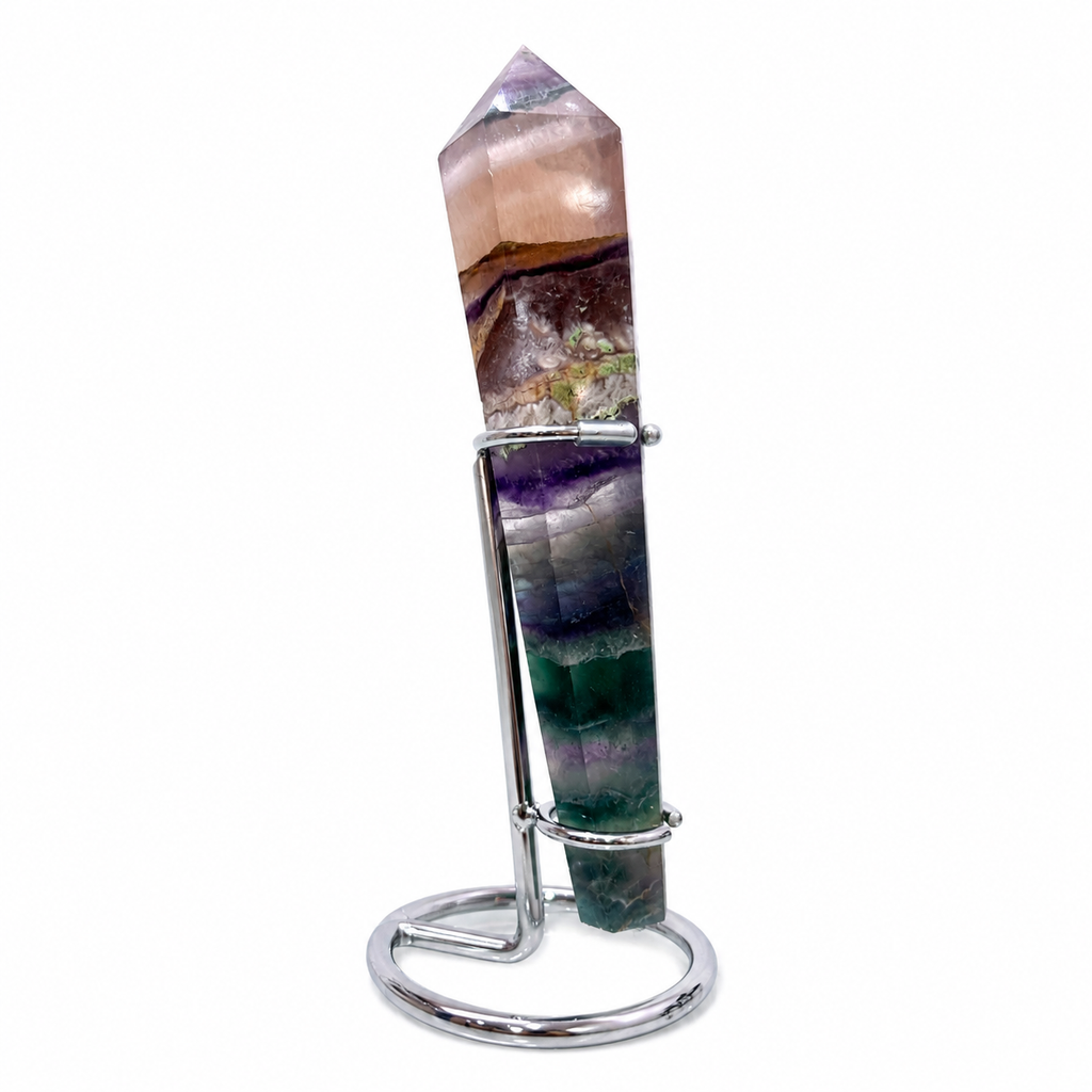 Fluorite Tower on Metal Stand