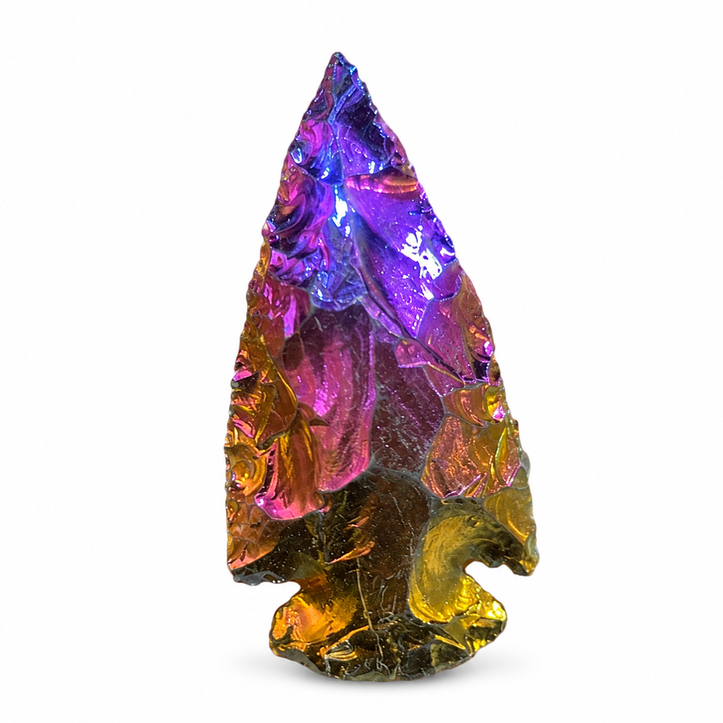 Titanium Aura Obsidian Arrowhead
