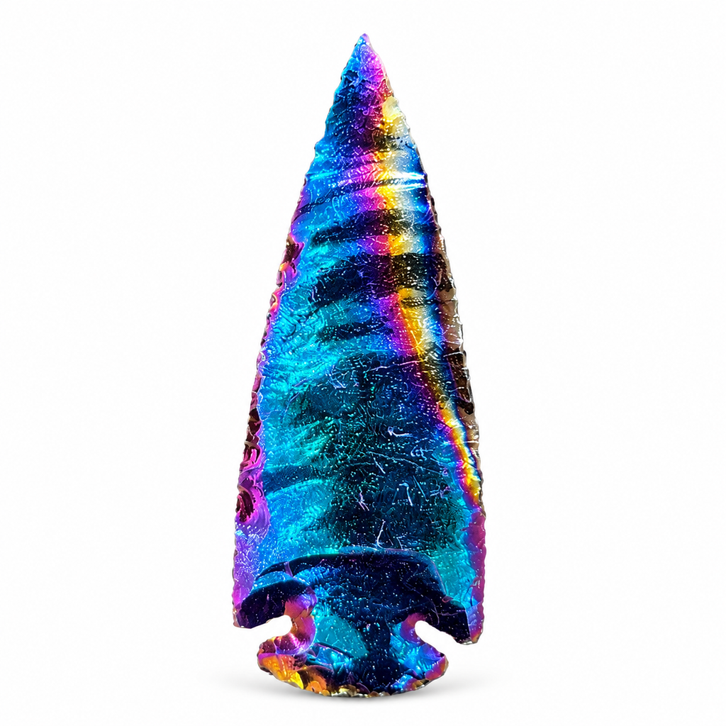 Titanium Aura Obsidian Arrowhead