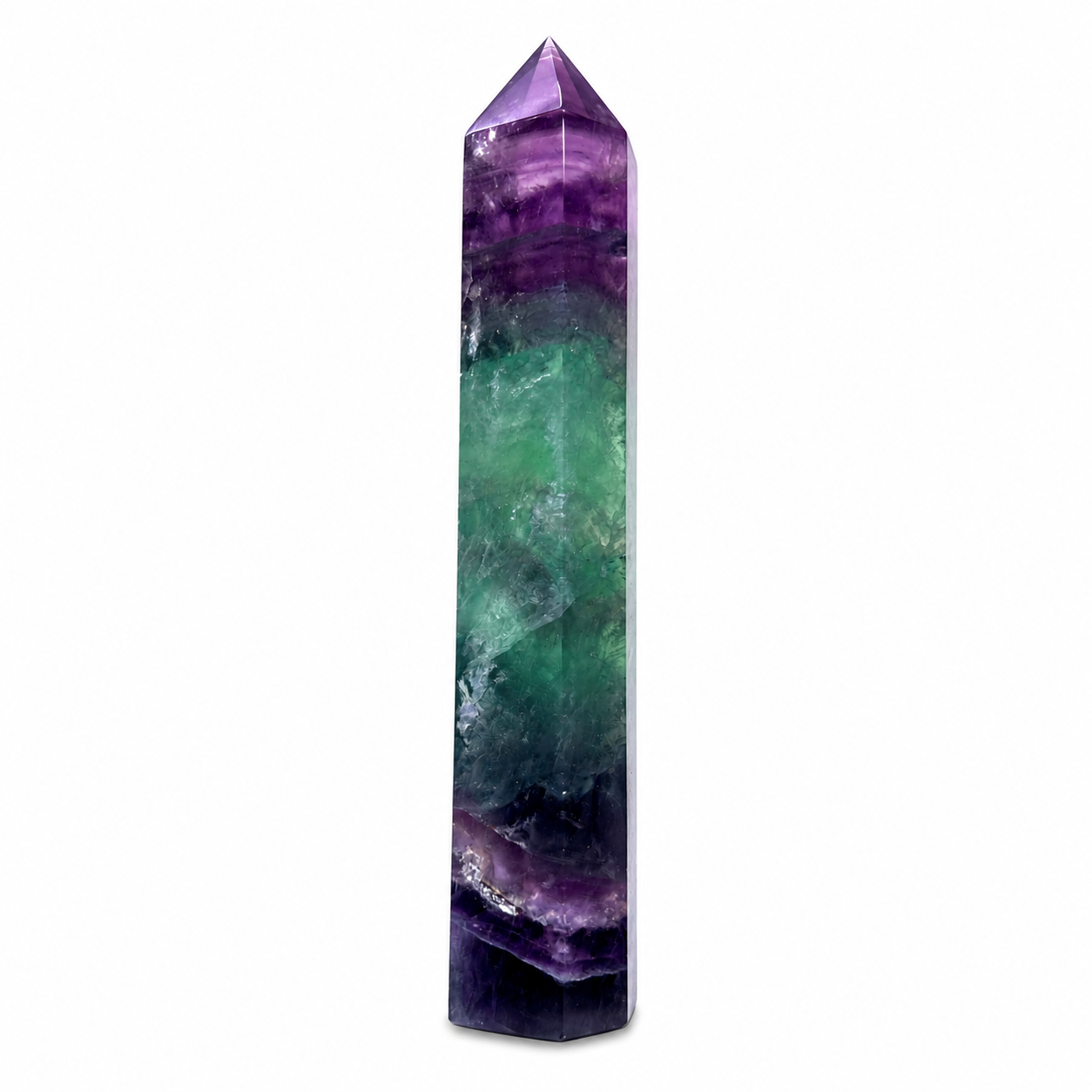 Fluorite Tower – Purple & Green Crystal Point