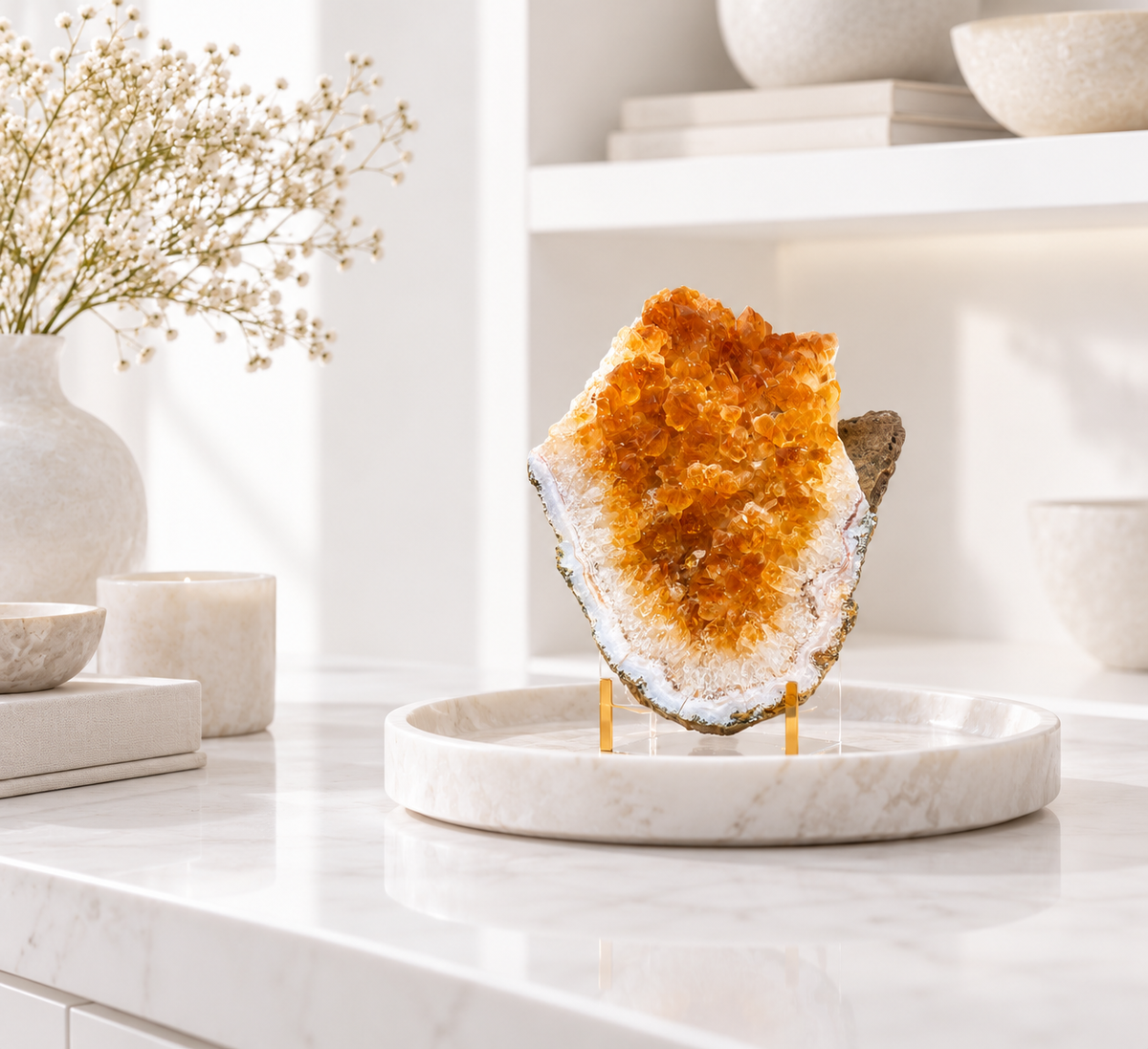Citrine Crystal Cluster on Matrix