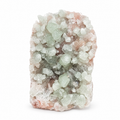 Green Apophyllite Crystal Cluster on Pink Matrix