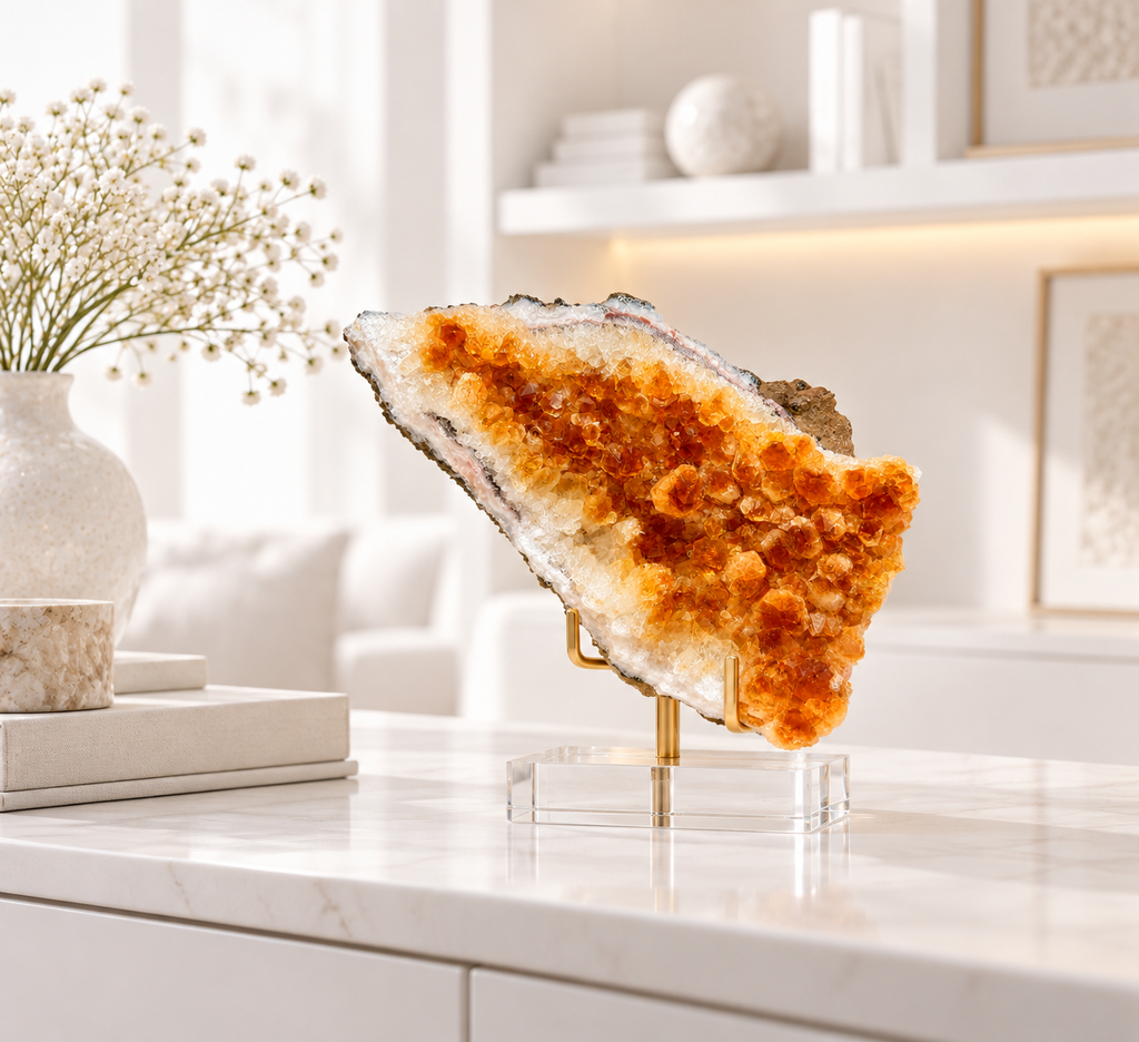 Citrine Crystal Wing Cluster on Matrix