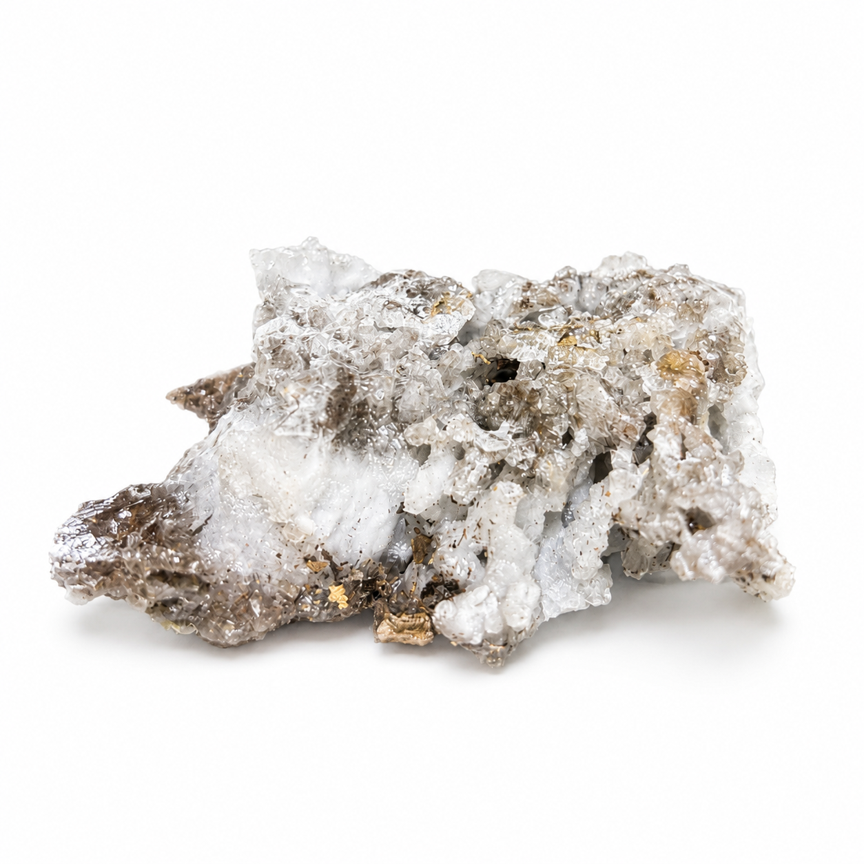 Smoky Quartz on Chalcedony Cluster