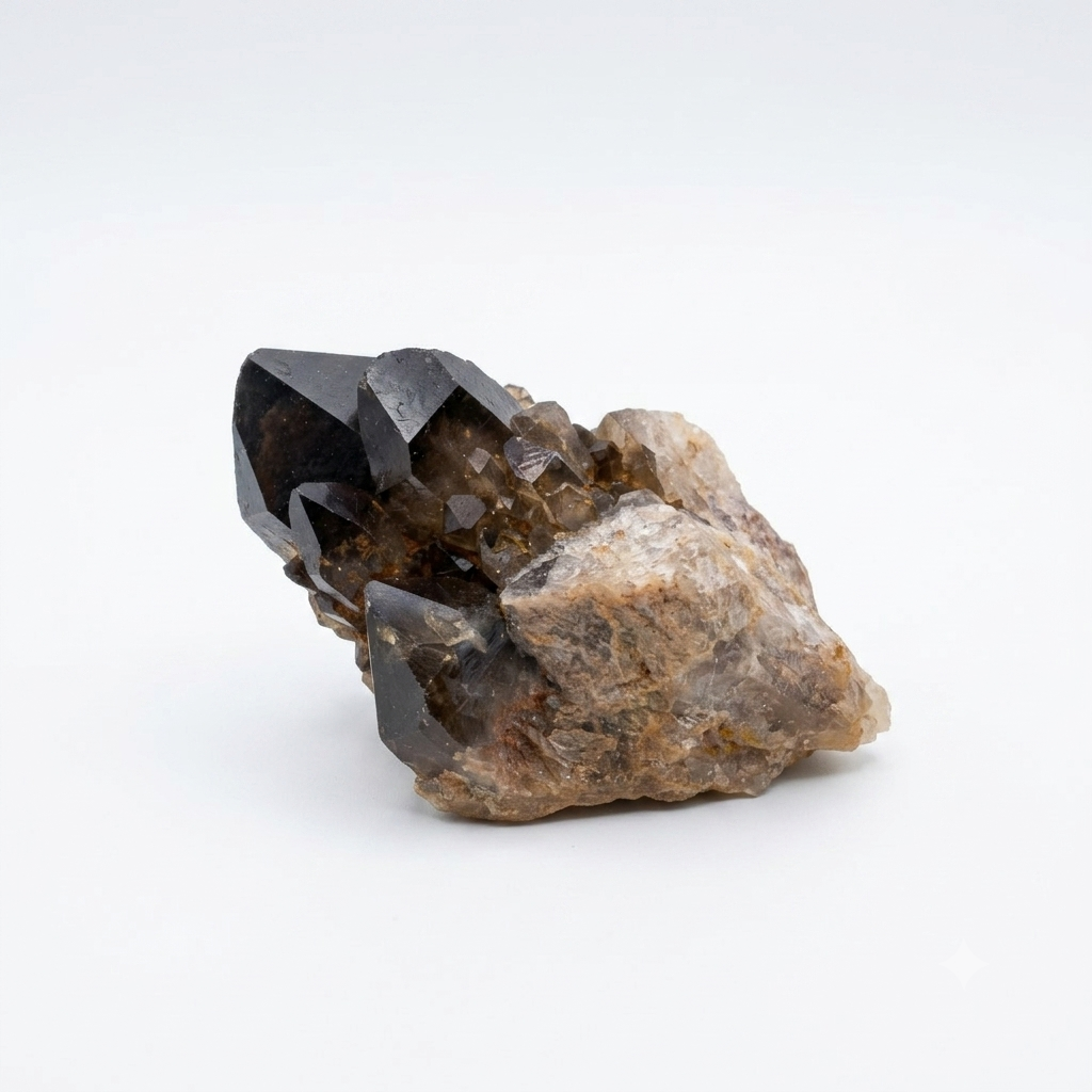 Smoky Quartz Crystal Point Cluster Specimen