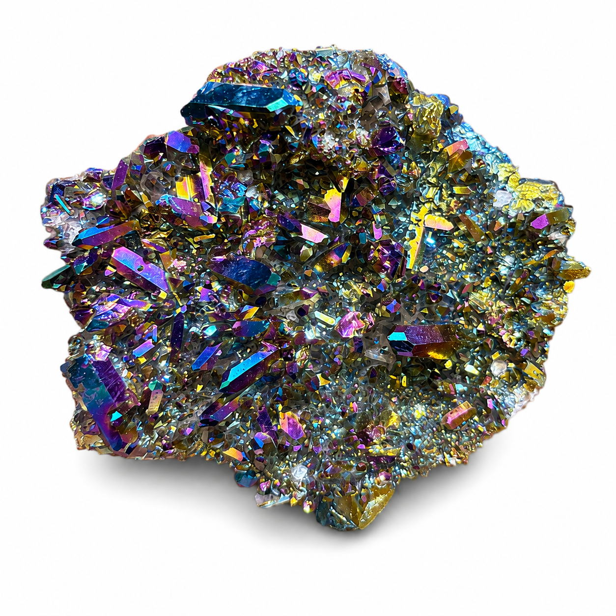 Titanium Aura Quartz Cluster