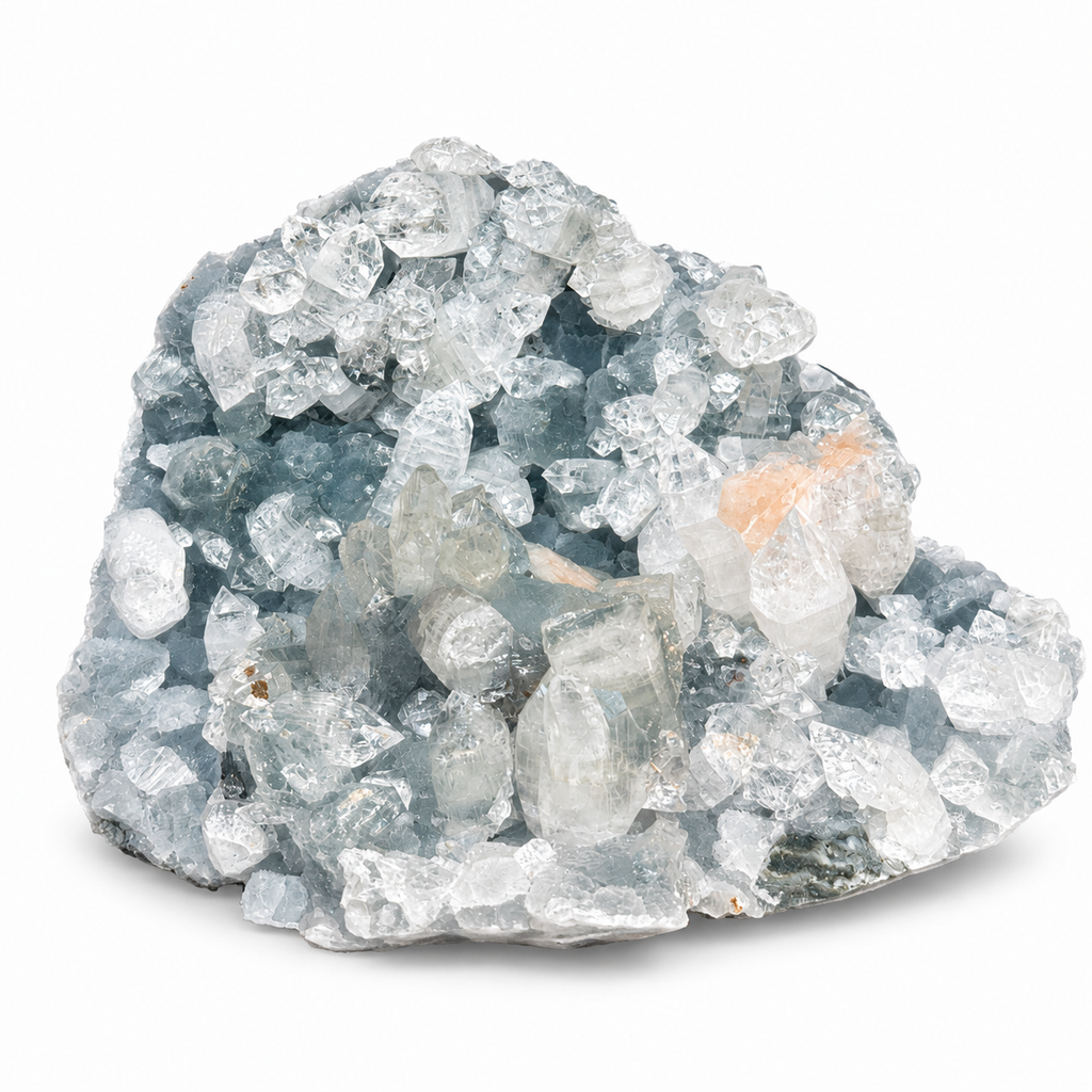 Apophyllite & Stilbite Crystal Cluster