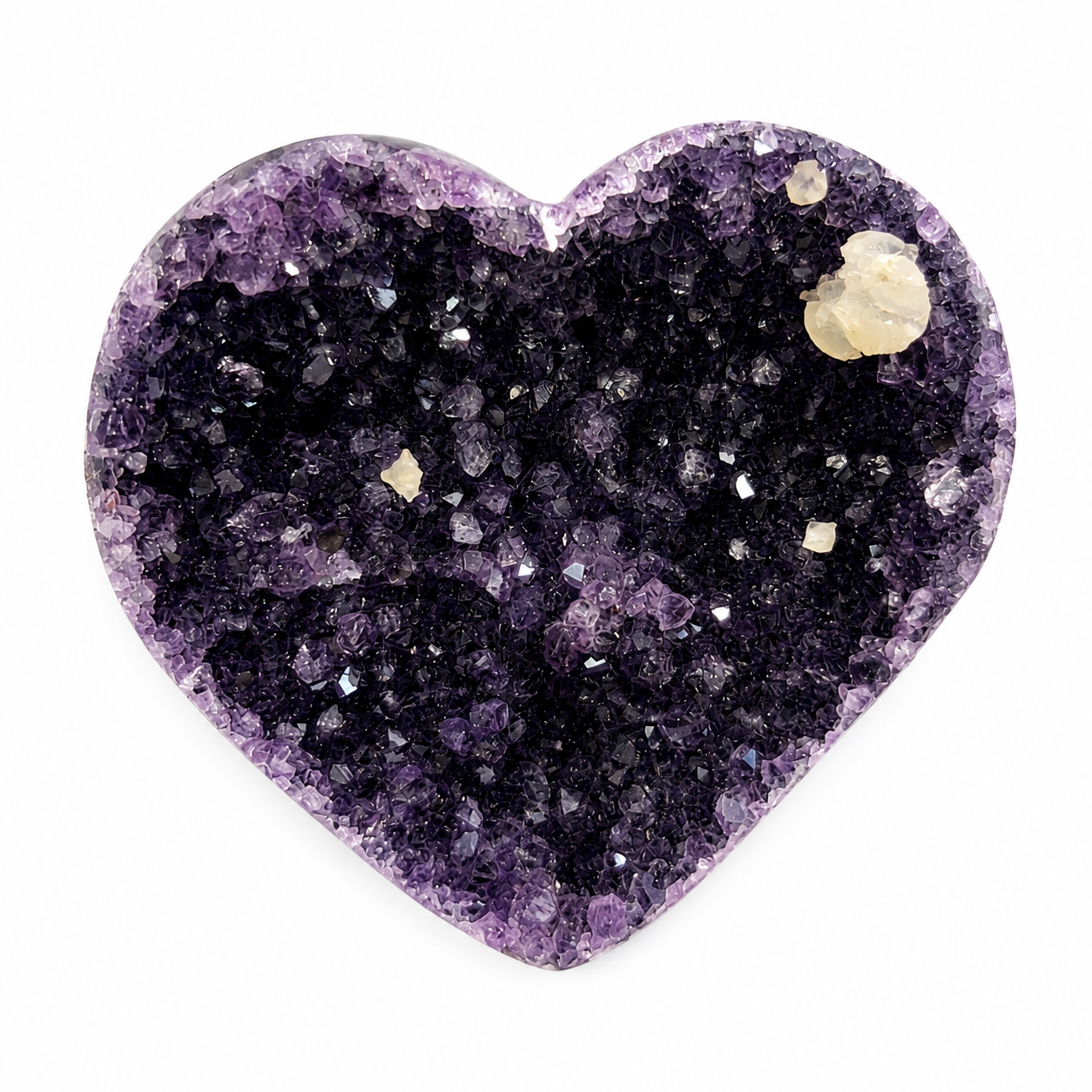 Amethyst Heart with Calcite