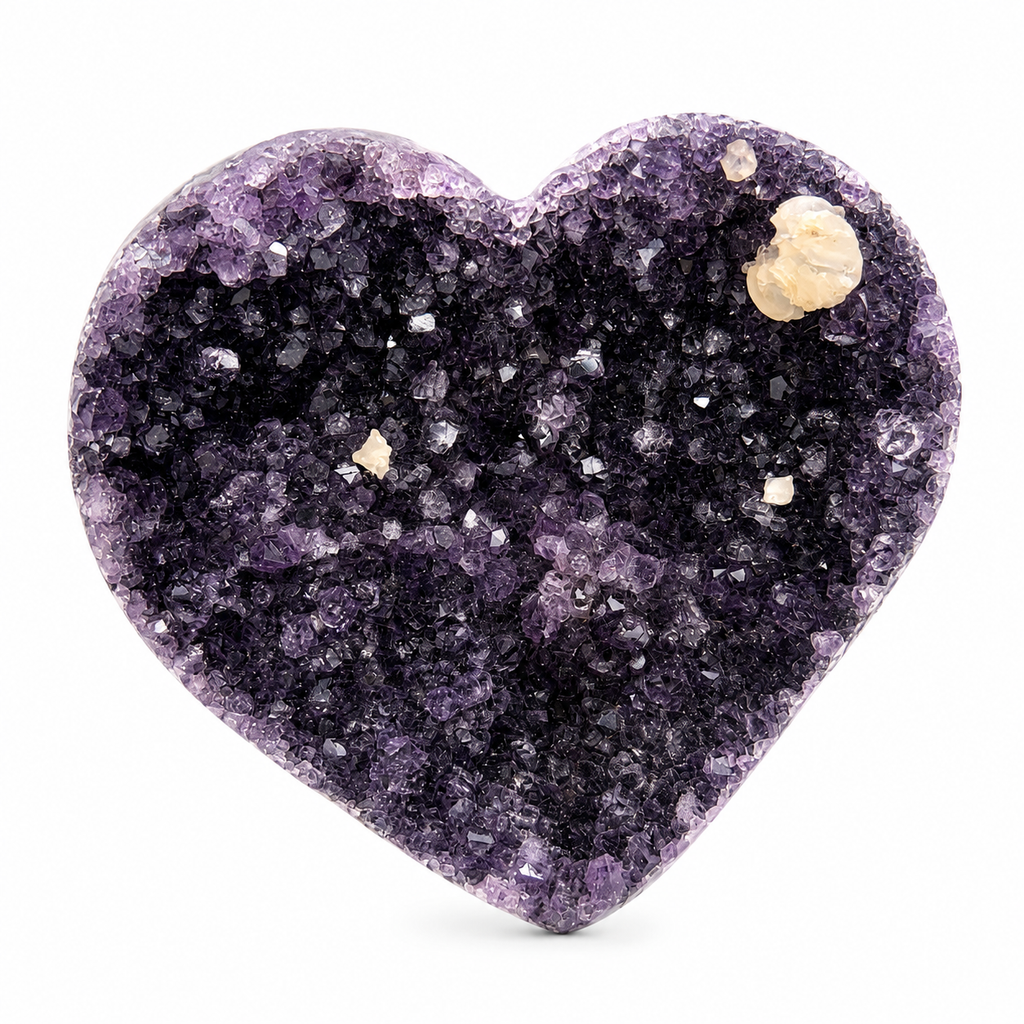 Amethyst Heart with Calcite
