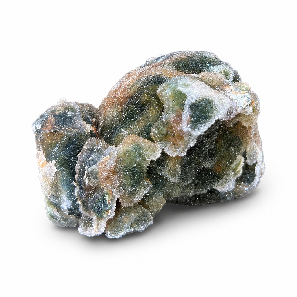 Natural Green Druzy Chalcedony Cluster