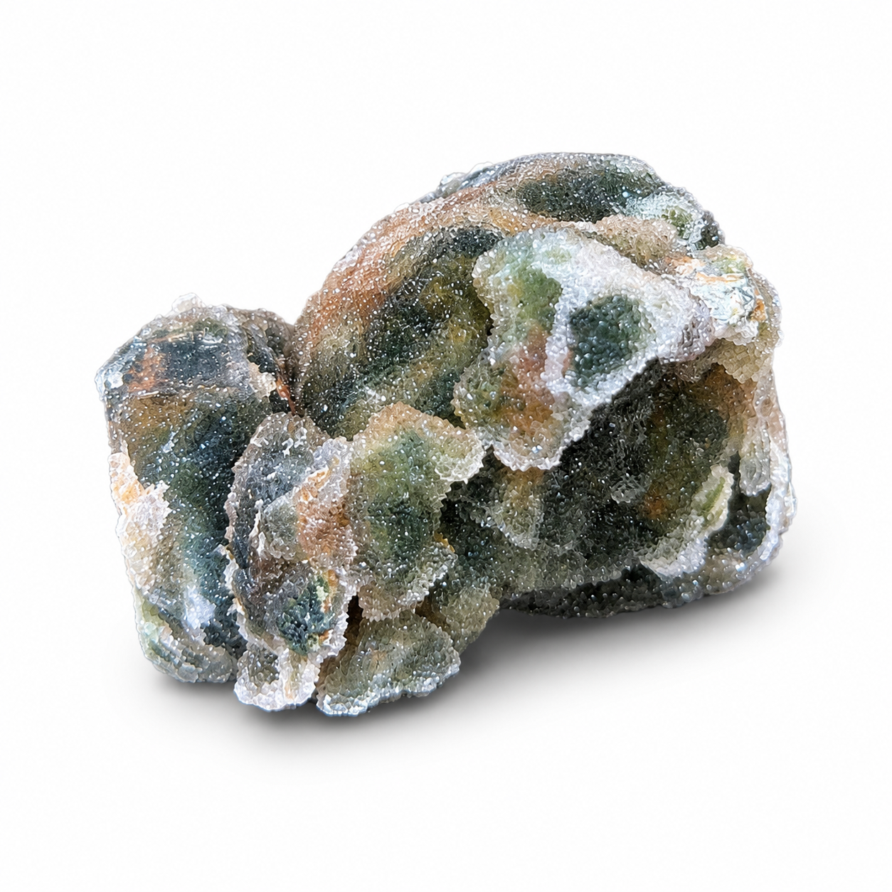 Natural Green Druzy Chalcedony Cluster