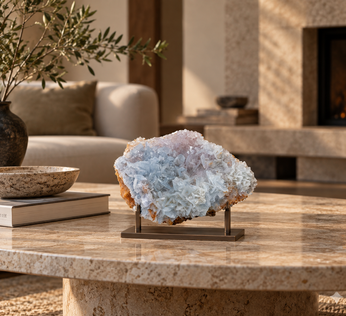 Blue Barite Crystal Plate – Raw Specimen