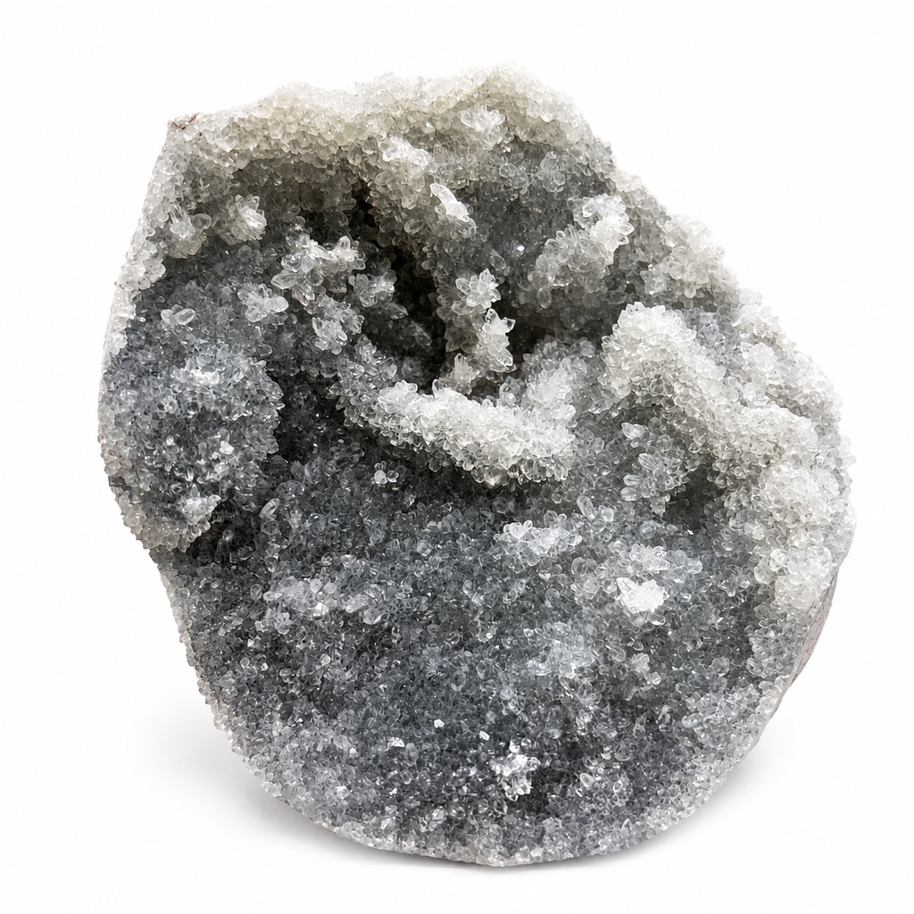 Gray Druzy Quartz Geode