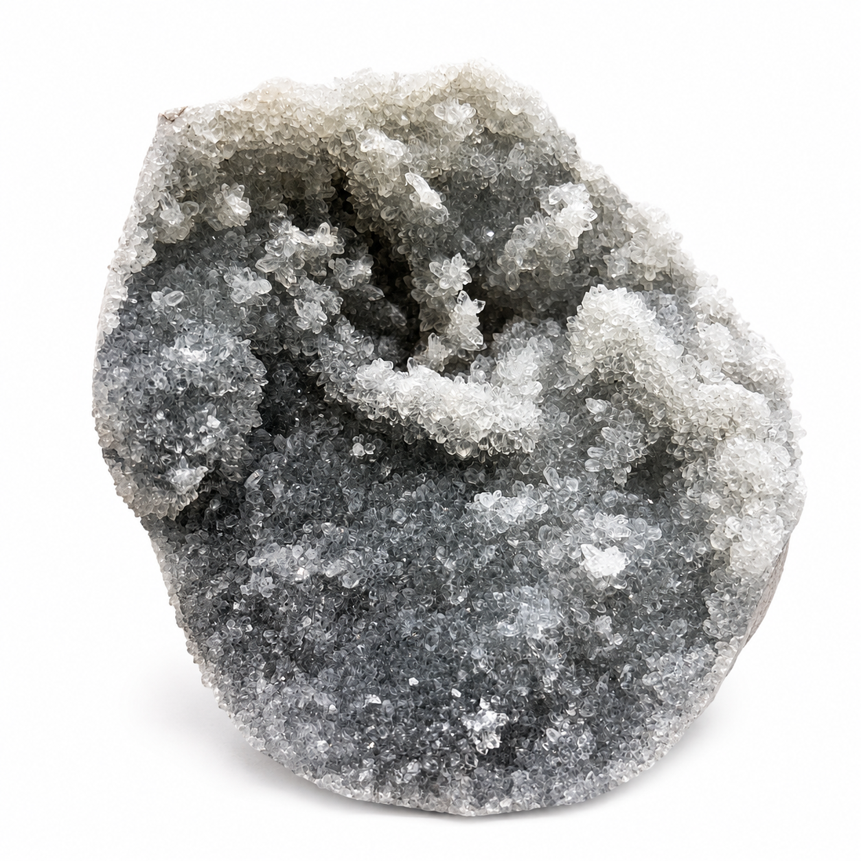 Gray Druzy Quartz Geode