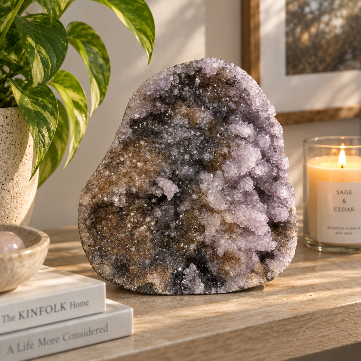 Natural Amethyst Druzy Crystal Cluster – Mineral Specimen