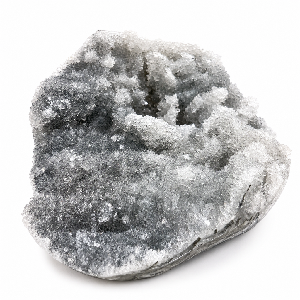 Gray Druzy Quartz Geode