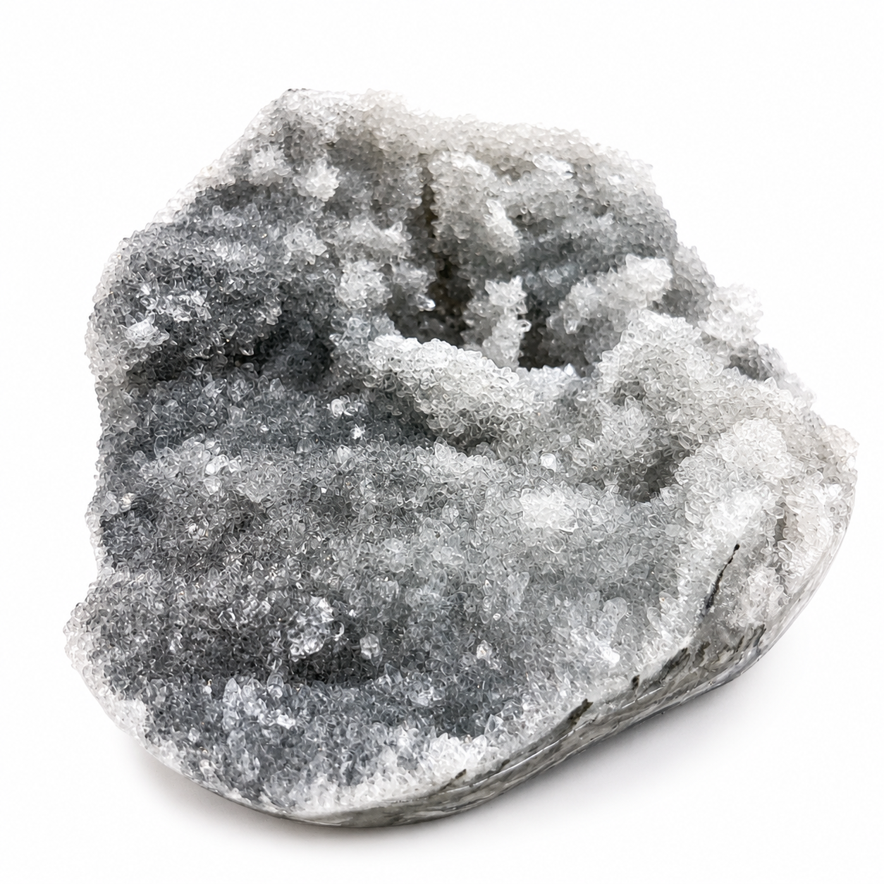 Gray Druzy Quartz Geode