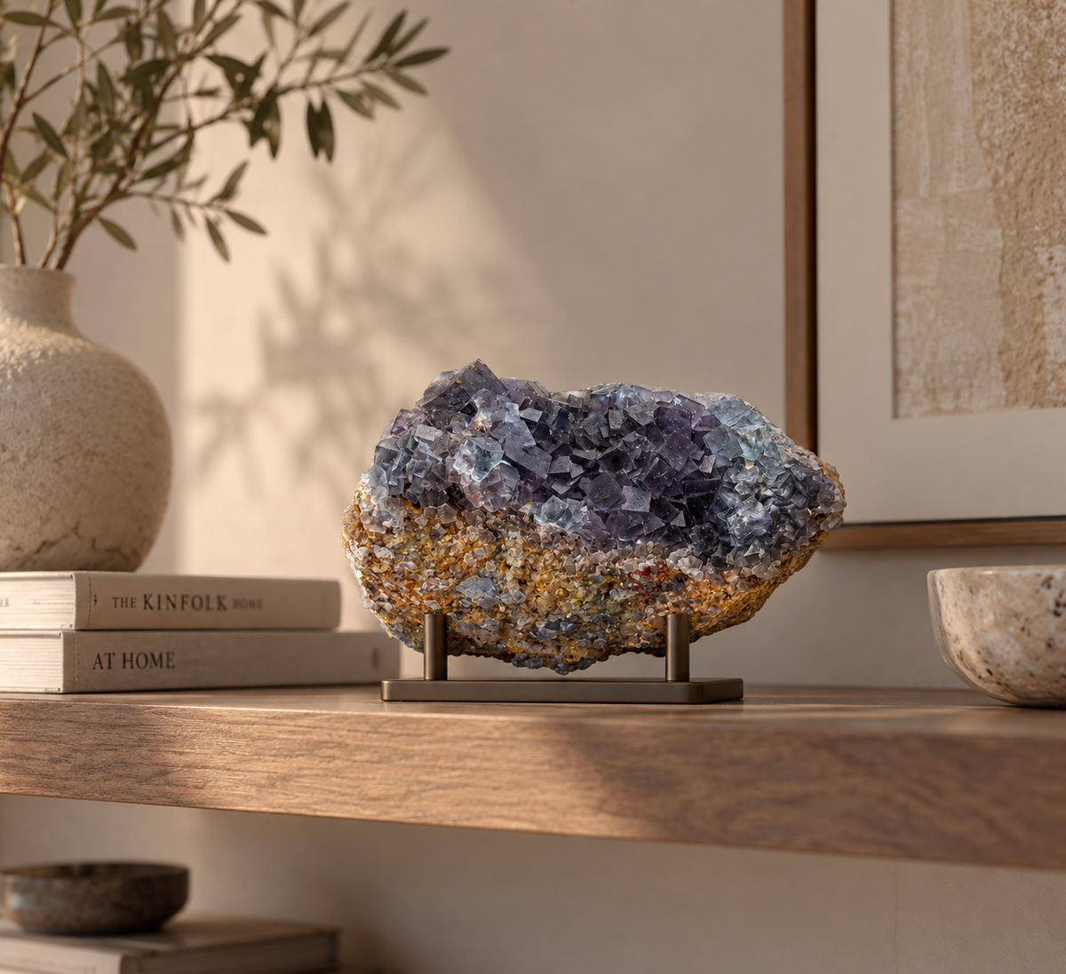 Blue & Purple Fluorite Crystal Cluster – Raw Specimen