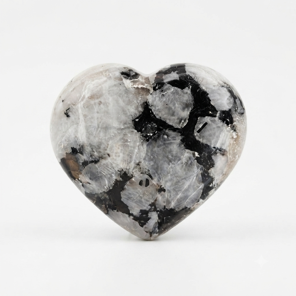 Black and White Graphic Mineral Heart