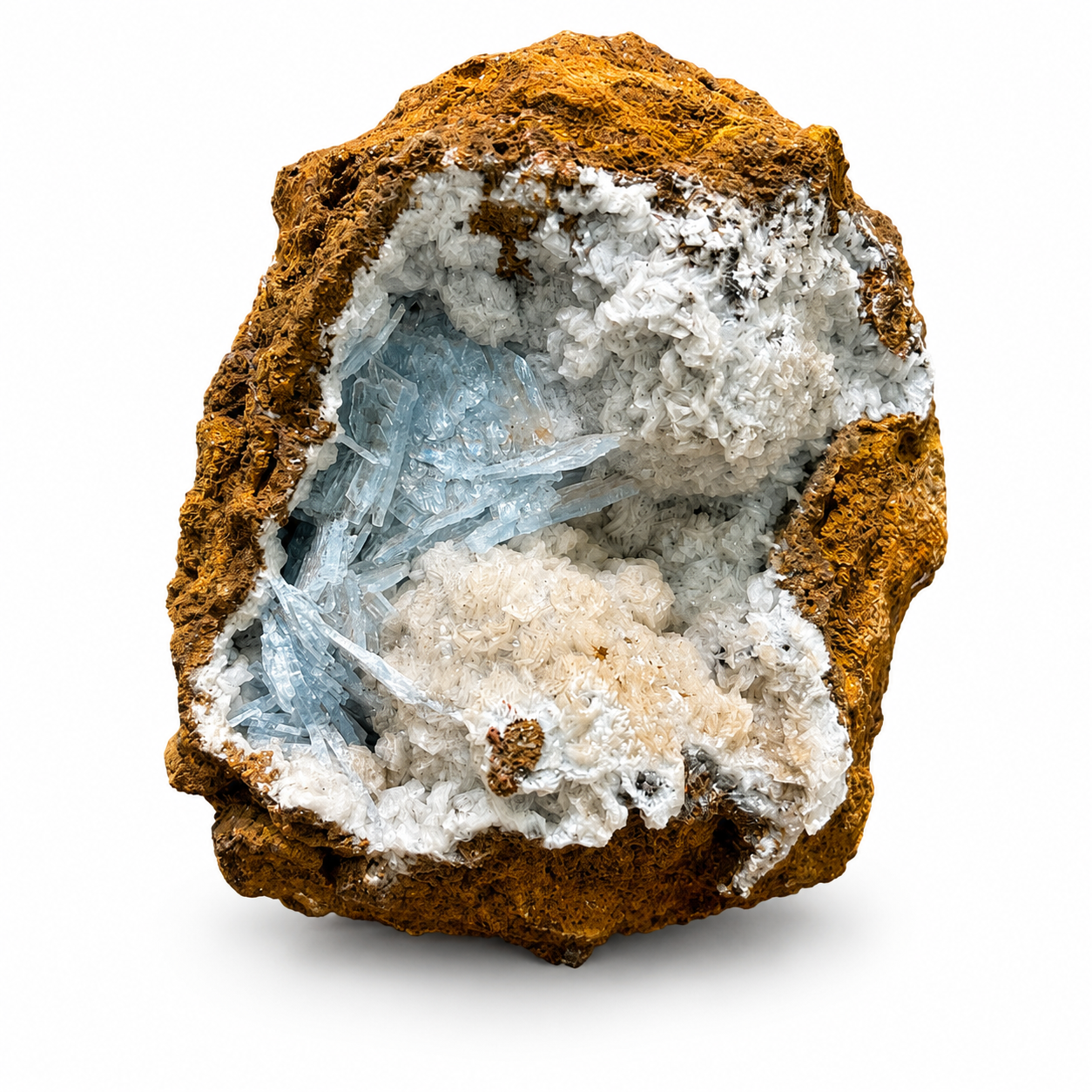 Blue Barite Geode Crystal Specimen