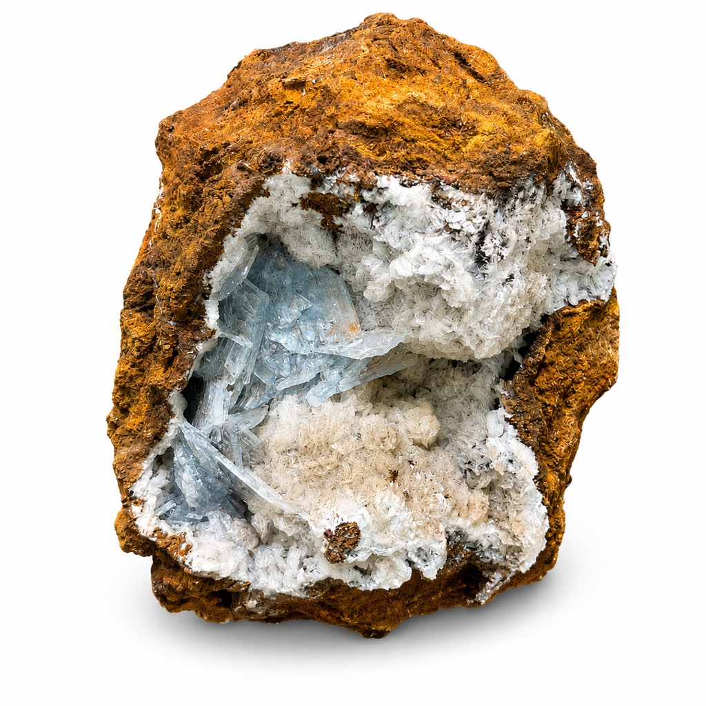 Blue Barite Geode Crystal Specimen