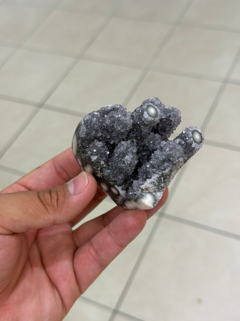 Druzy amethyst stalactite heart