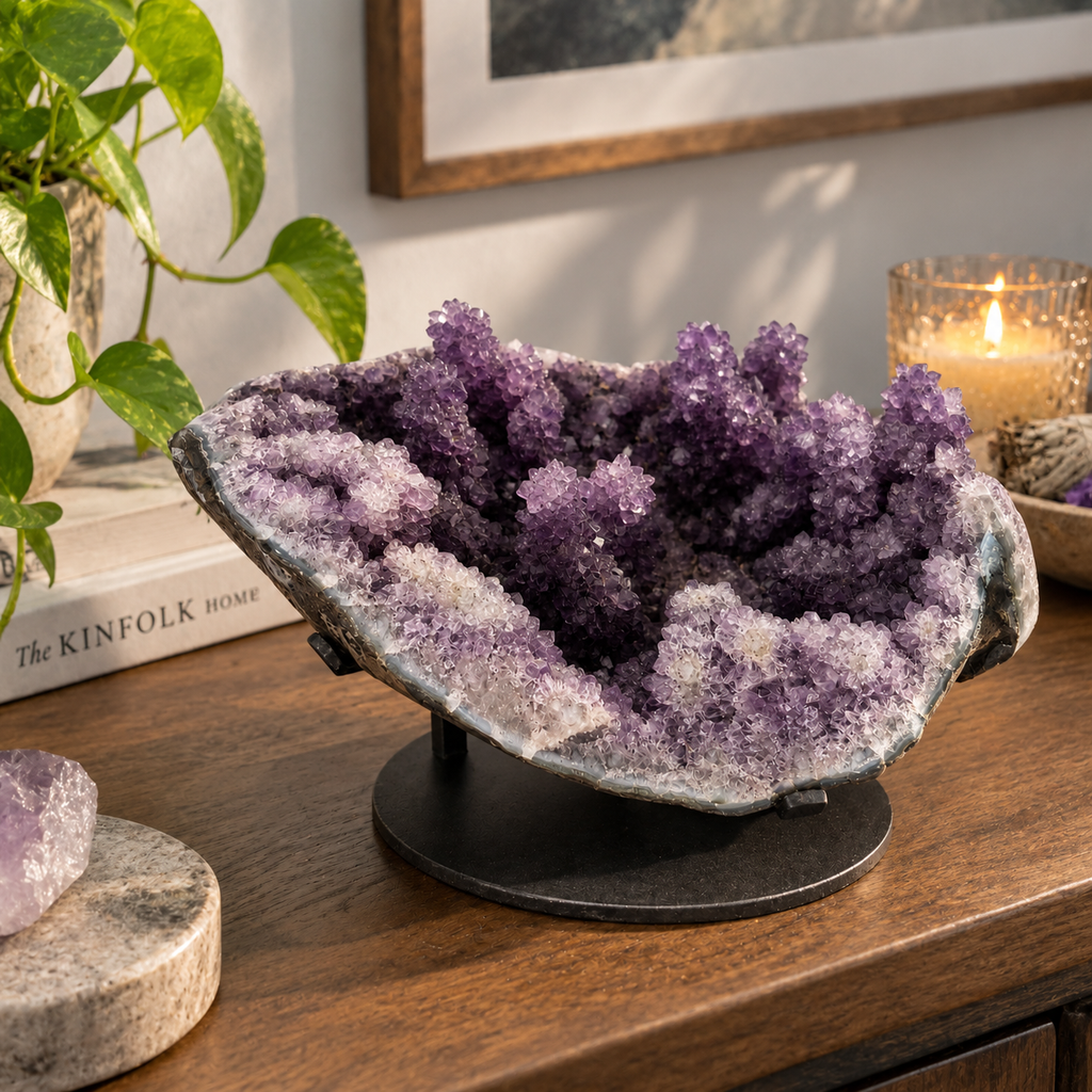 Natural Amethyst Flower Geode