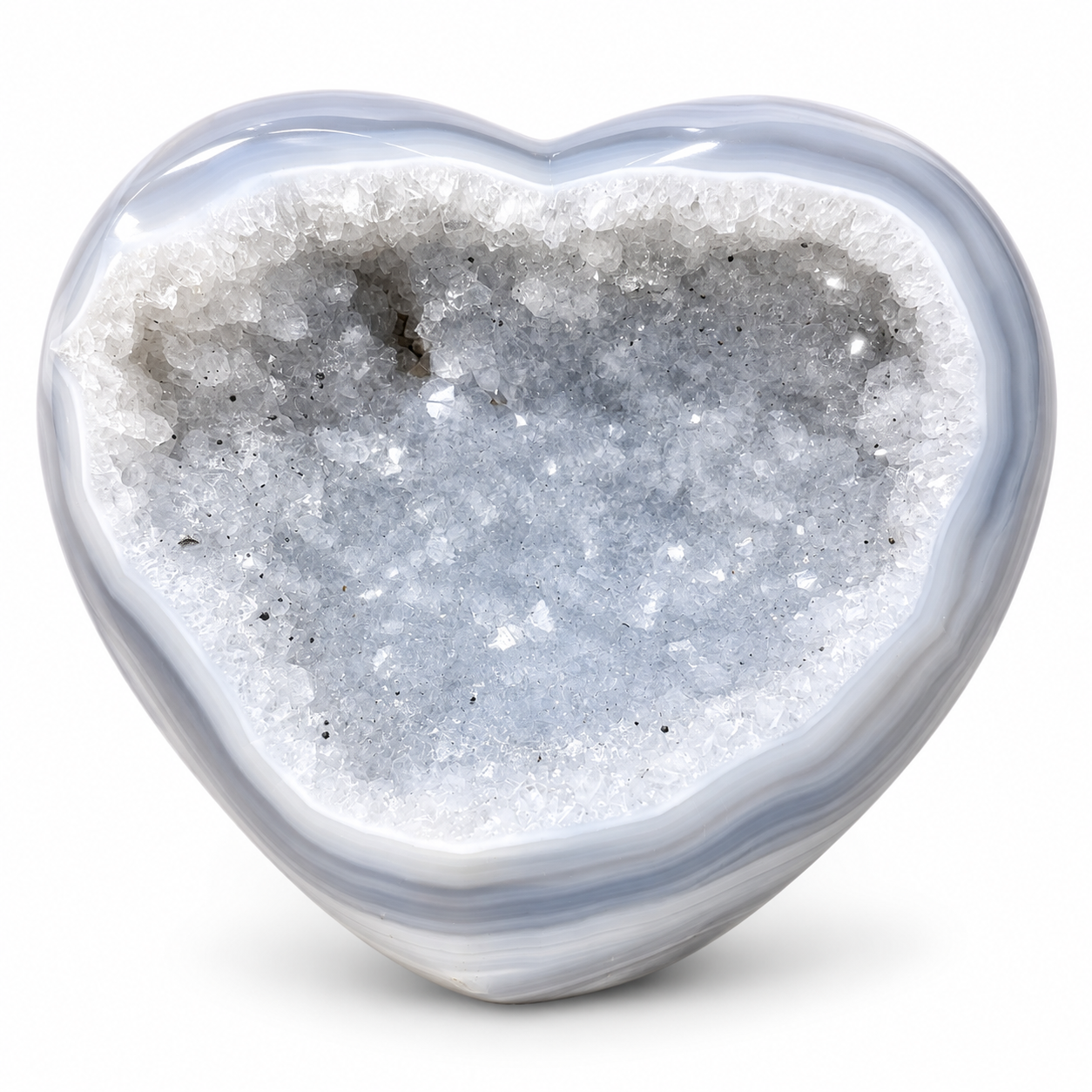 Blue Agate Druzy Heart