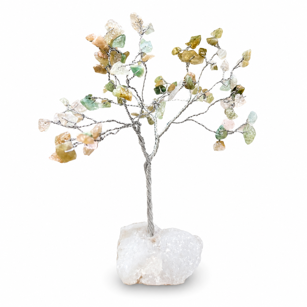 Mix Gemstone Tree on Quartz Base