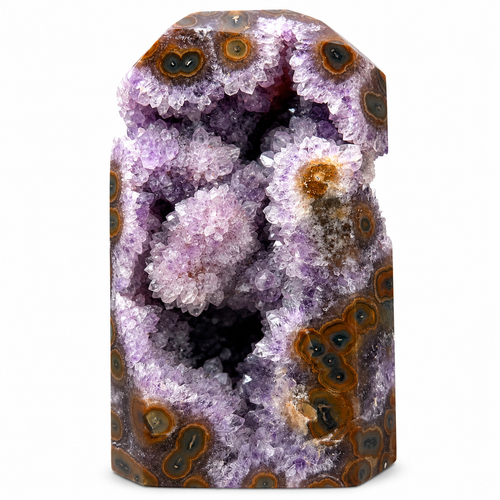 Amethyst & Orbicular Agate Geode – Crystal Specimen