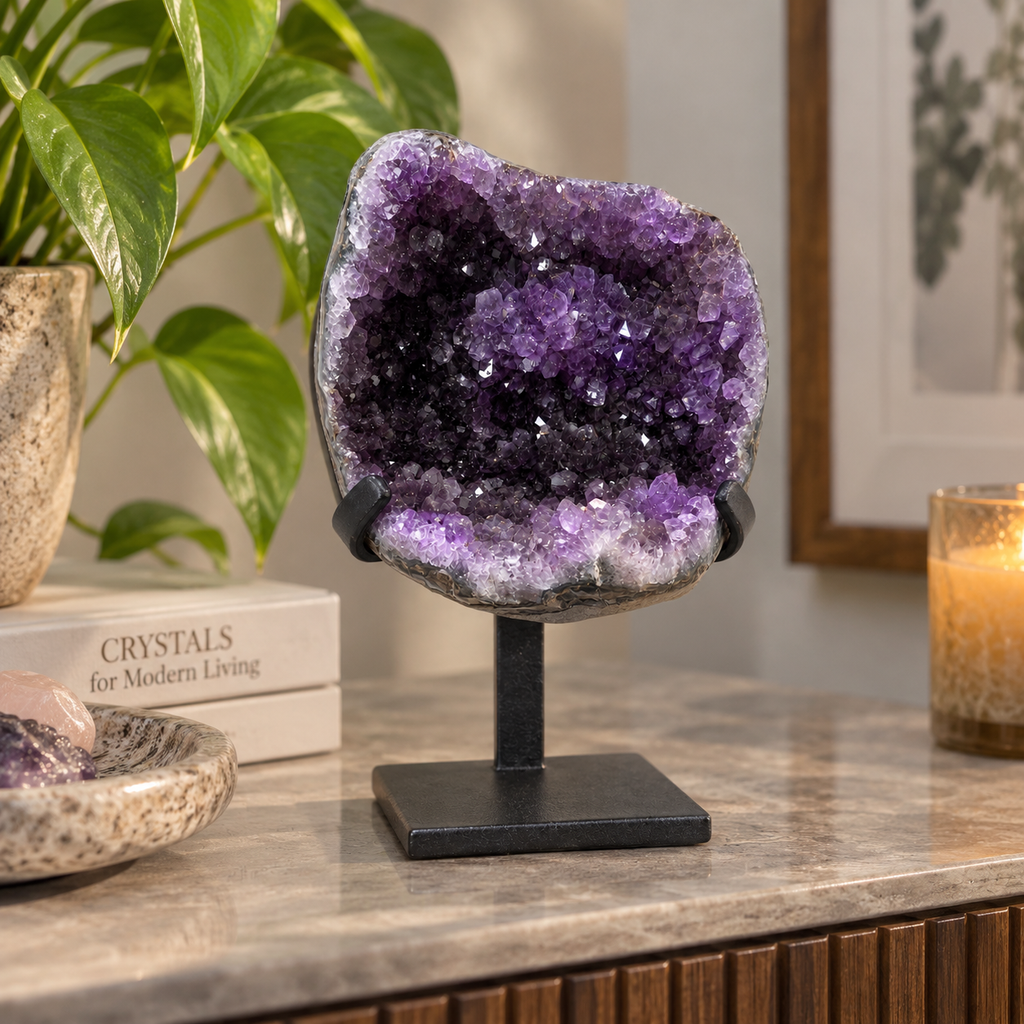 Uruguayan Amethyst Crystal on Display Base