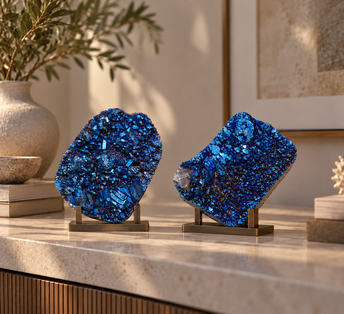 Blue Aura Quartz Druzy Cluster