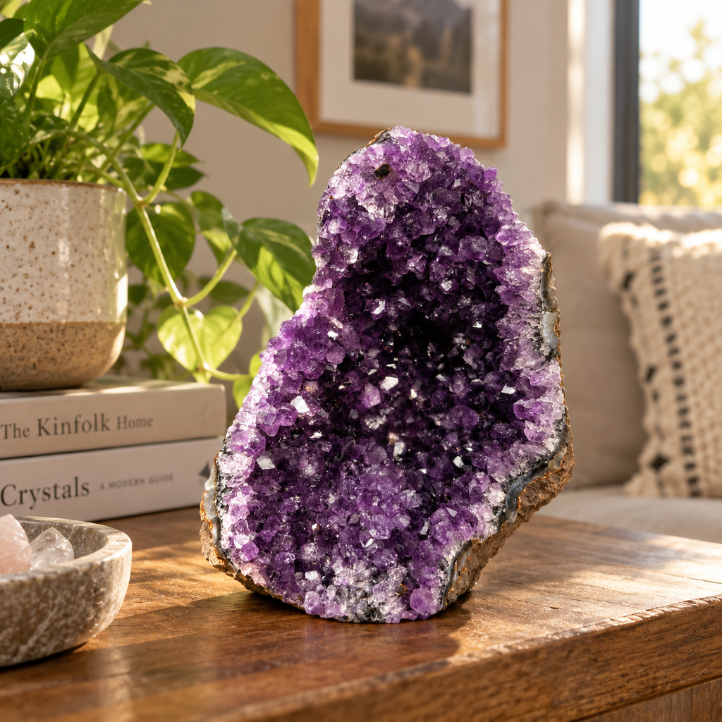 Uruguayan Amethyst Geode Cluster – Cut Base