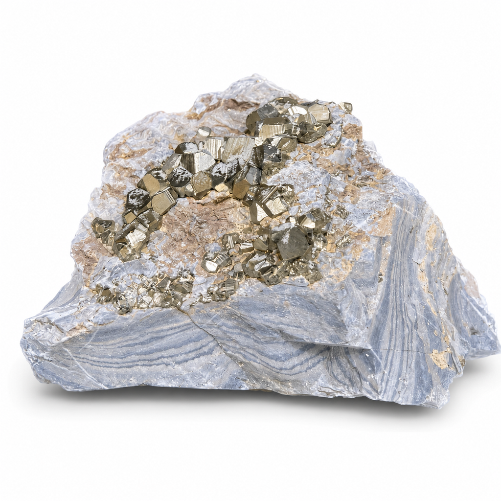 Blue Lace Agate with Pyrite