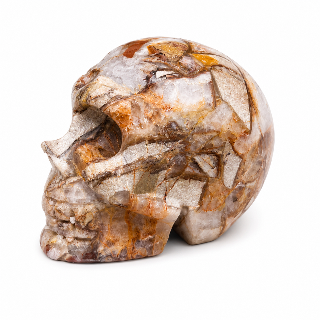 Brecciated Quartz Crystal Skull