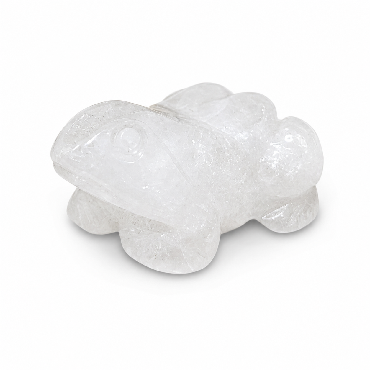 Clear Quartz Frog Carving