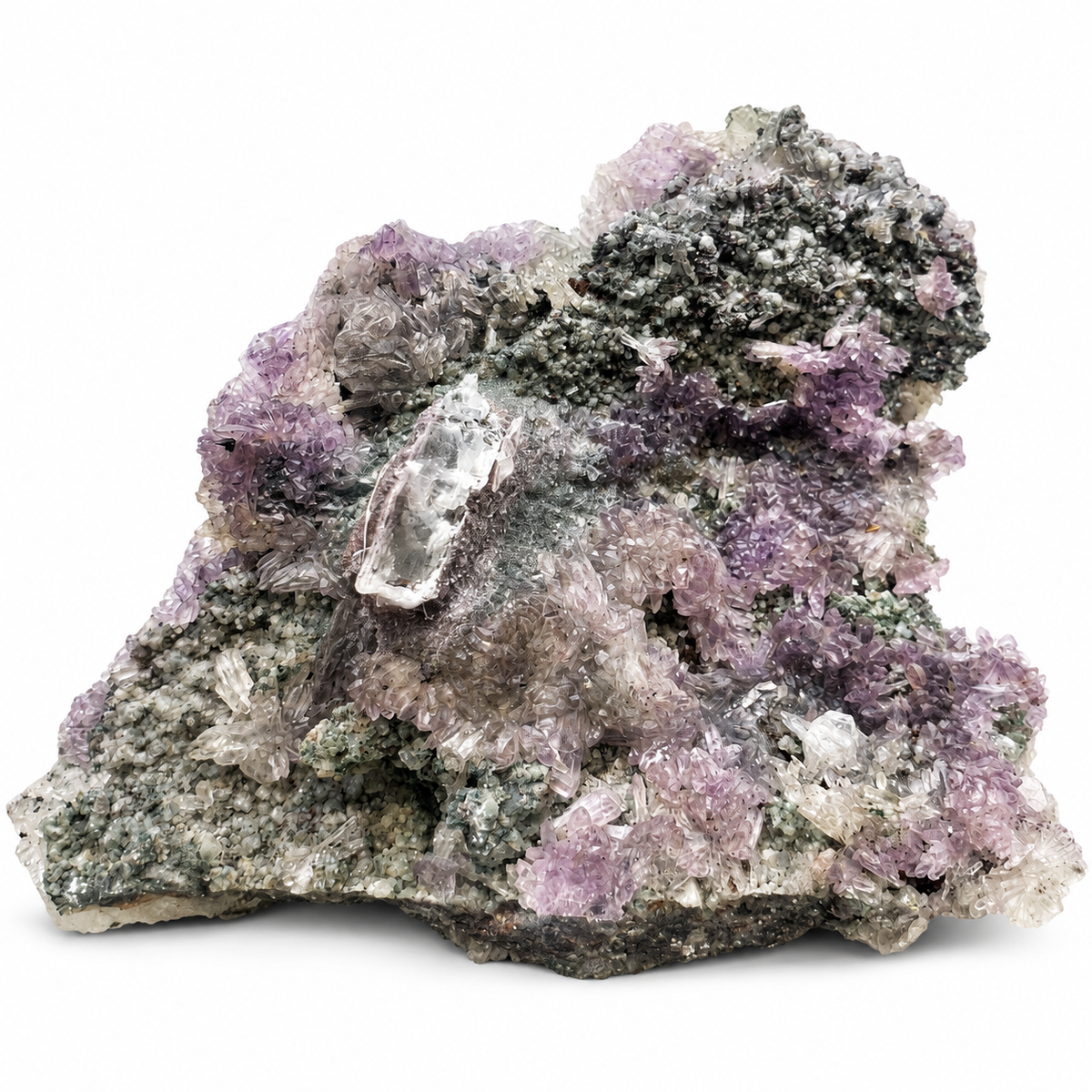 Amethyst with Calcite & Matrix Specimen