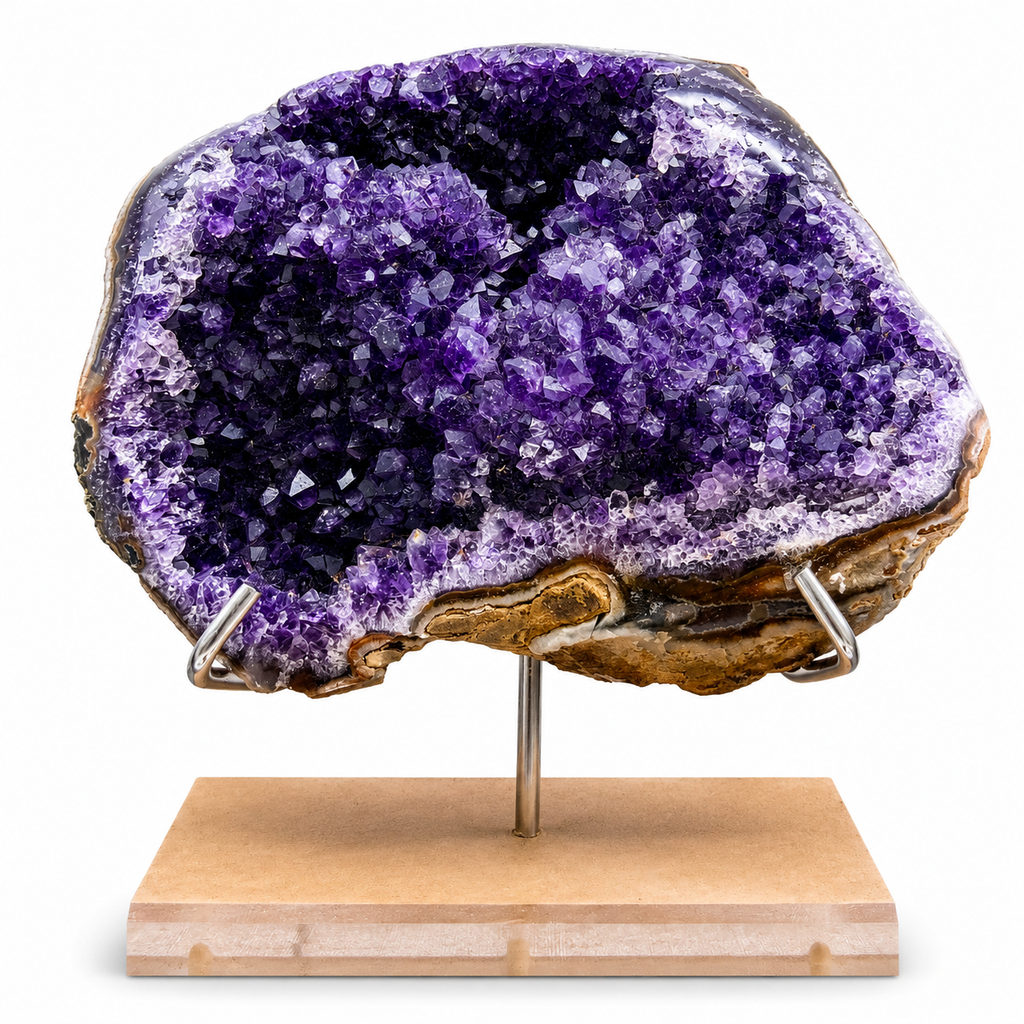 Amethyst Geode Display Specimen on Stand
