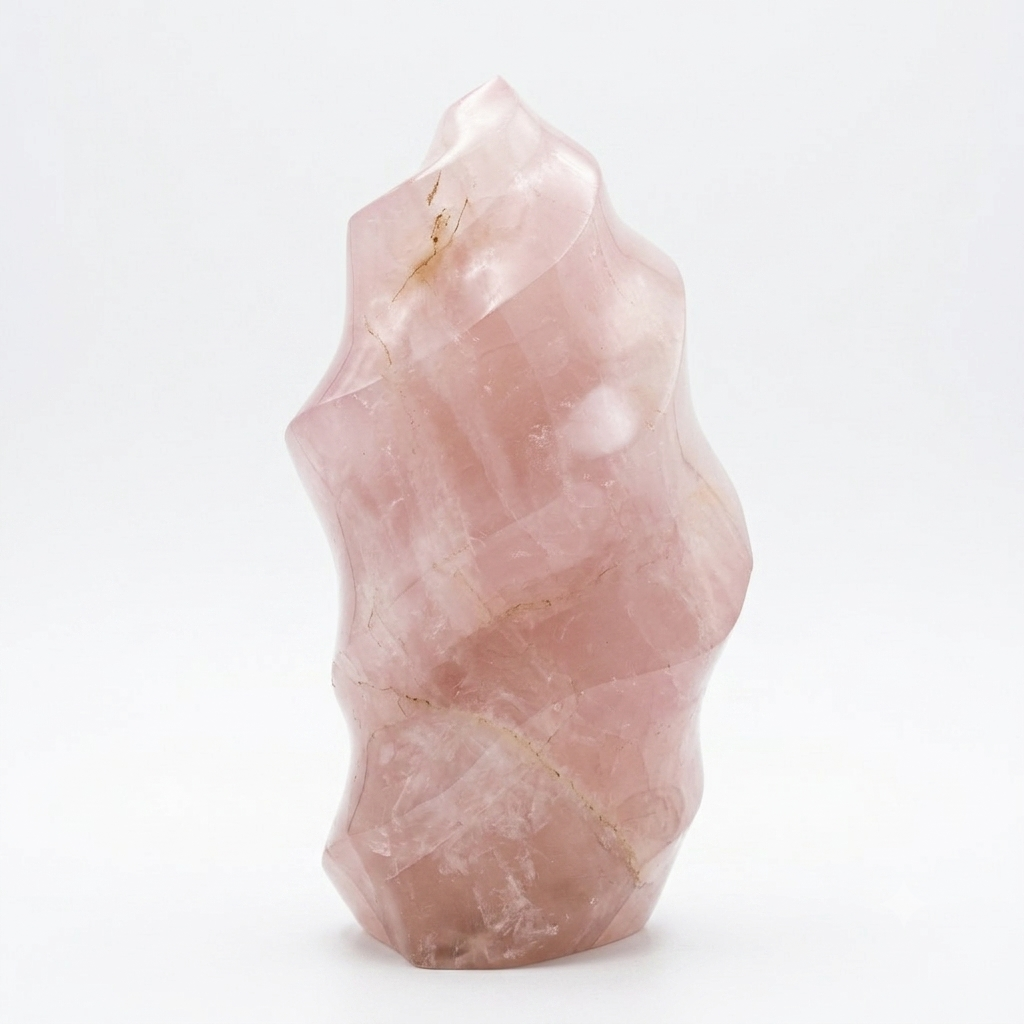 Rose Quartz Flame Sculpture