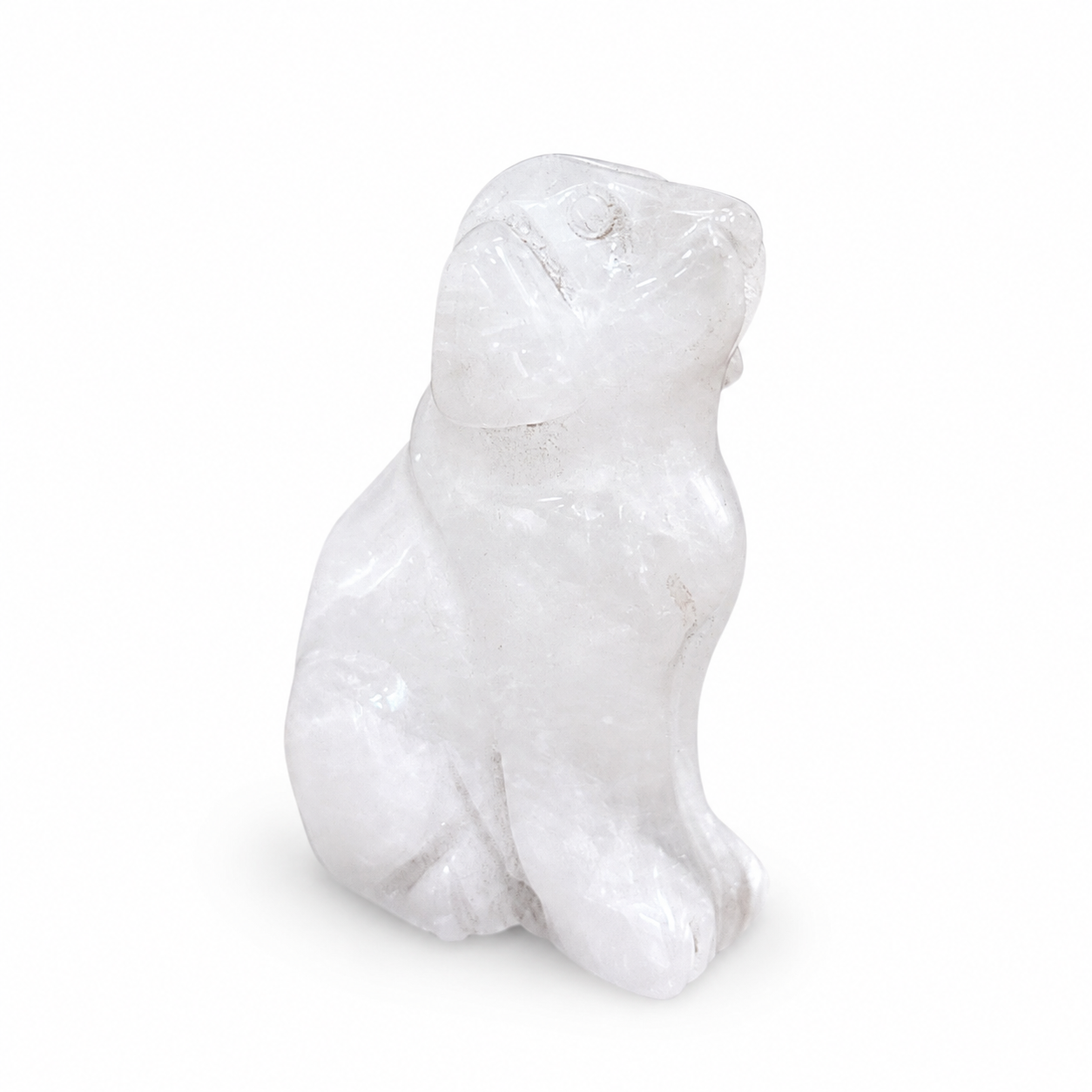 Clear Quartz Frog Carving