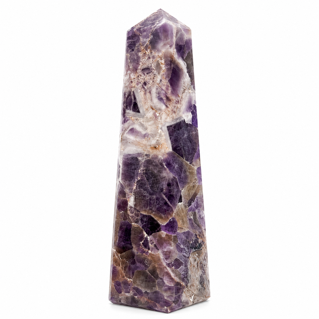 Chevron Amethyst Crystal Tower