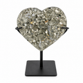 Pyrite Heart on Metal Display Stand