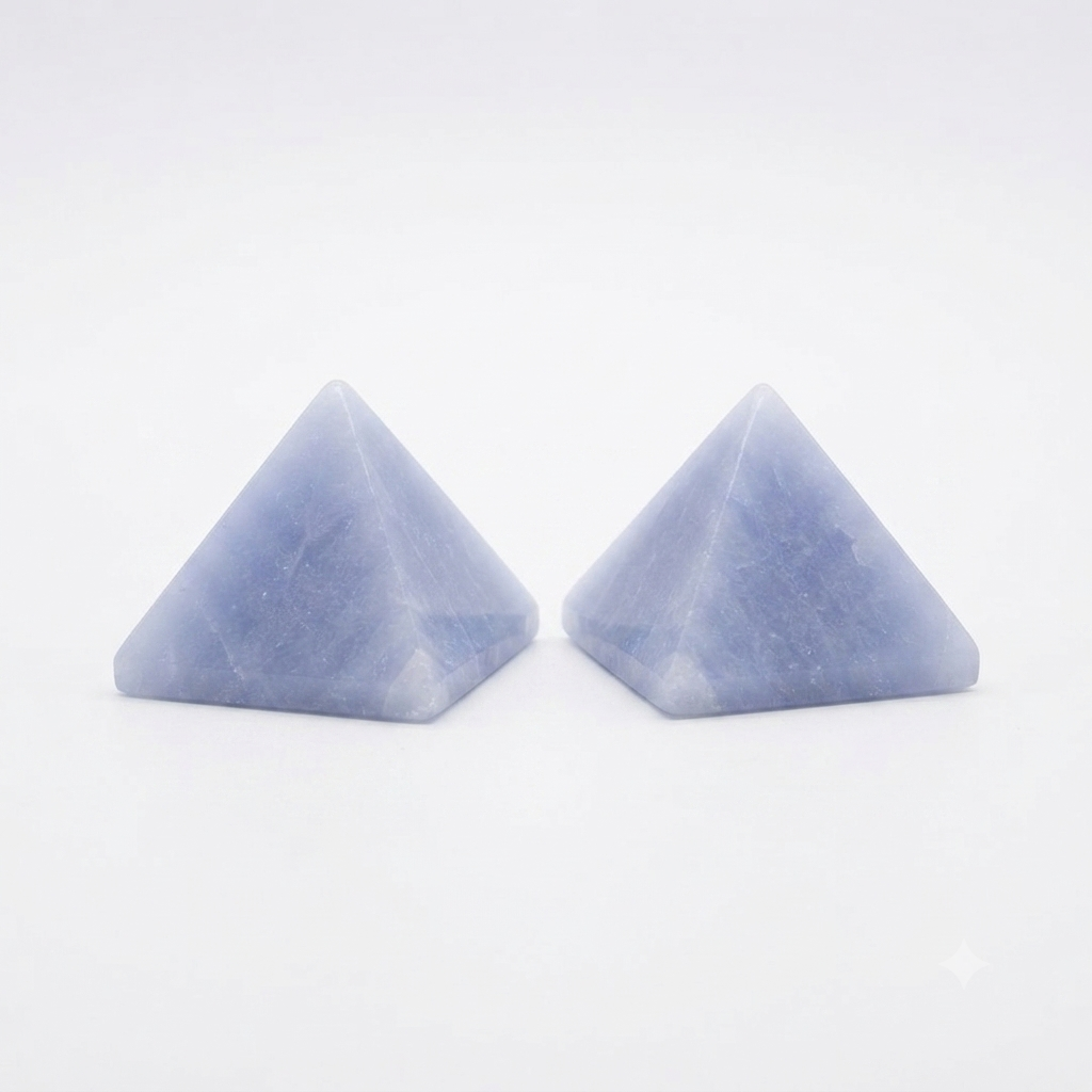 Blue Calcite Crystal Pyramids